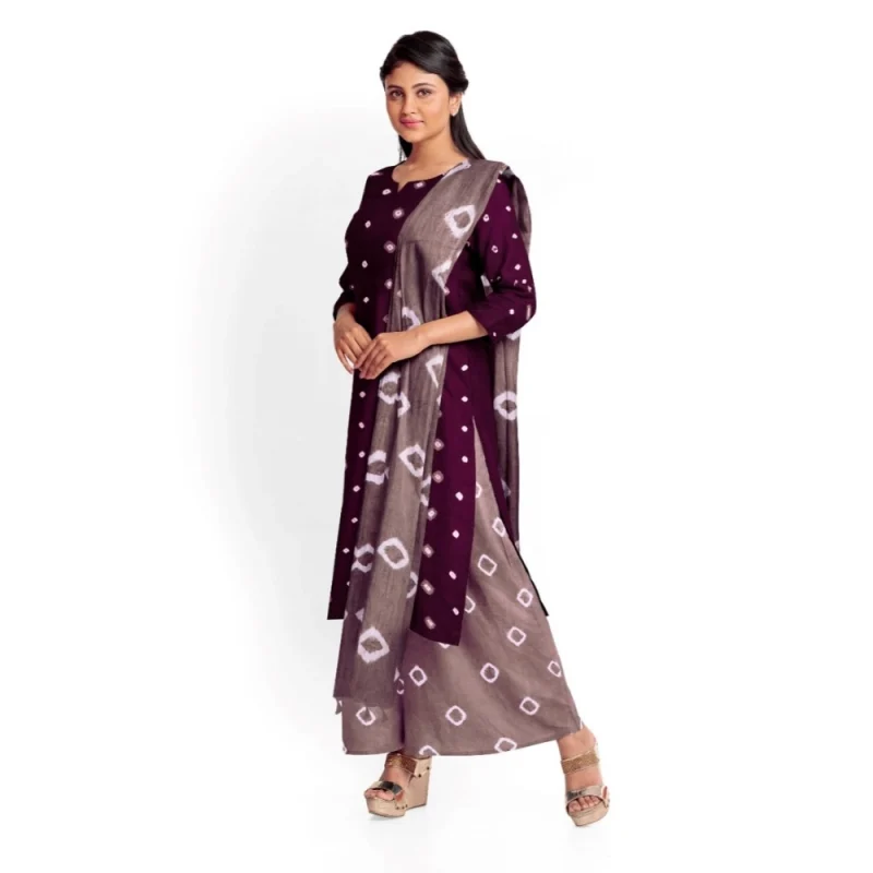 Women's Rayon Printed  Salwar Suit  With Dupatta