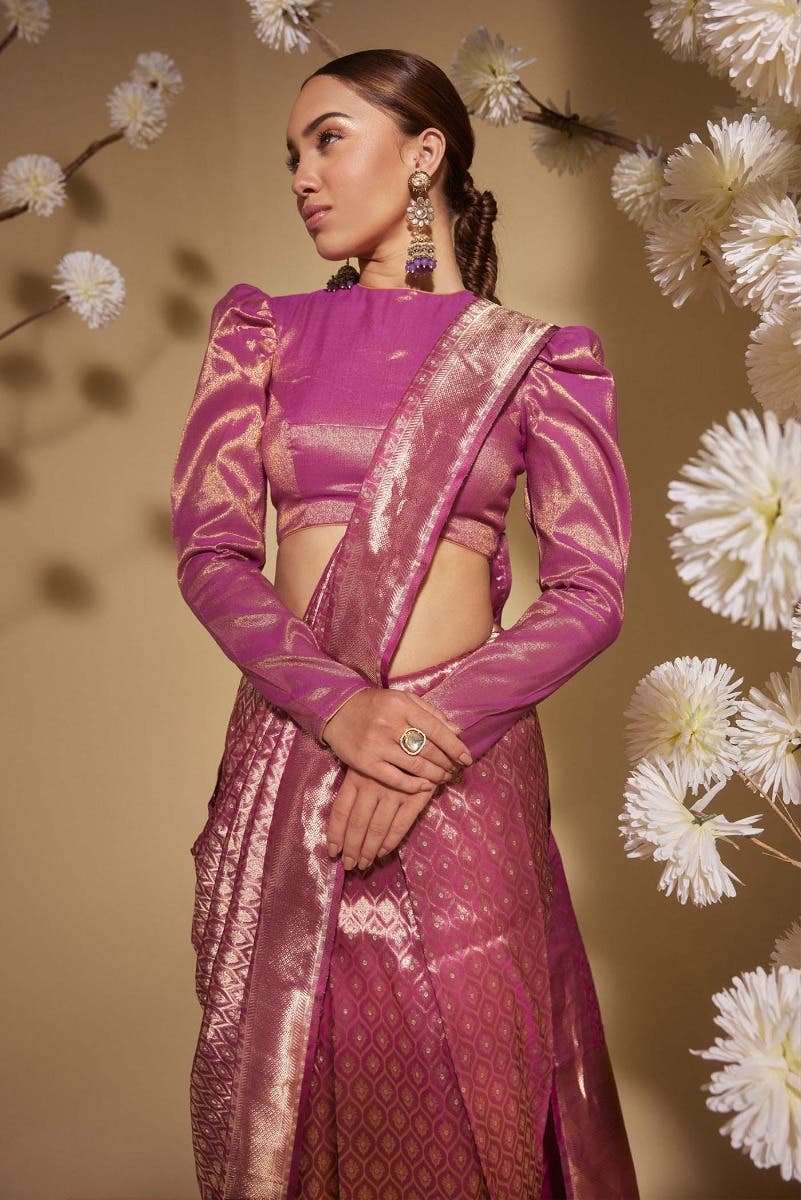 Antara-Pink Banarasi Silk Saree