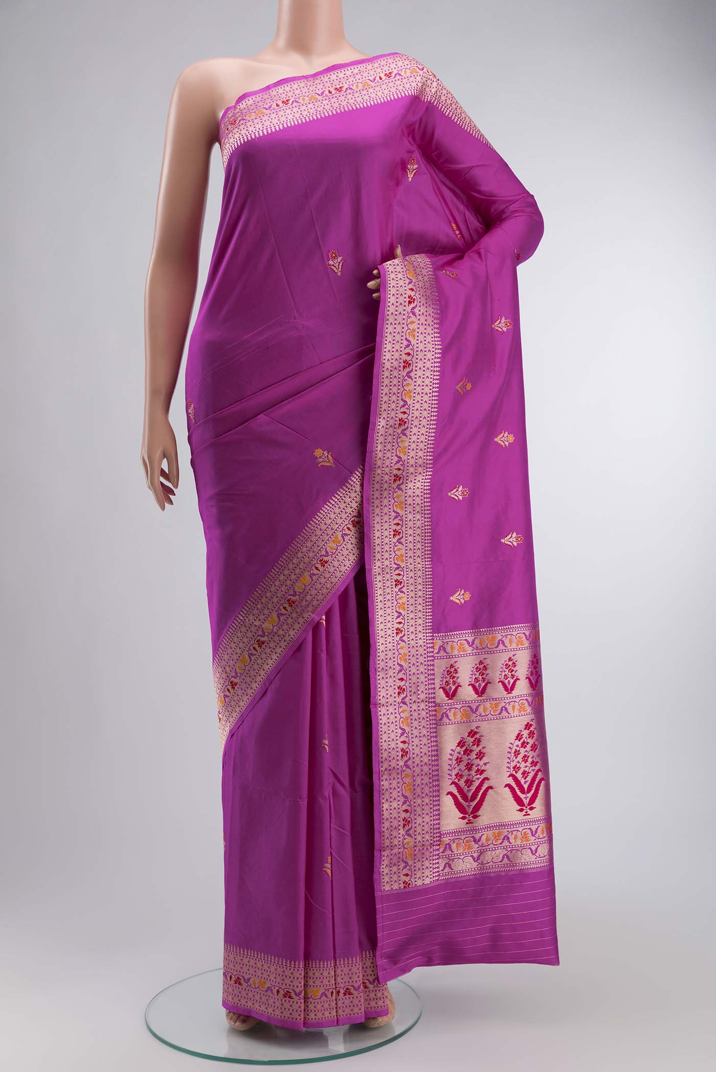 Pink Banarasi Katan Silk Saree
