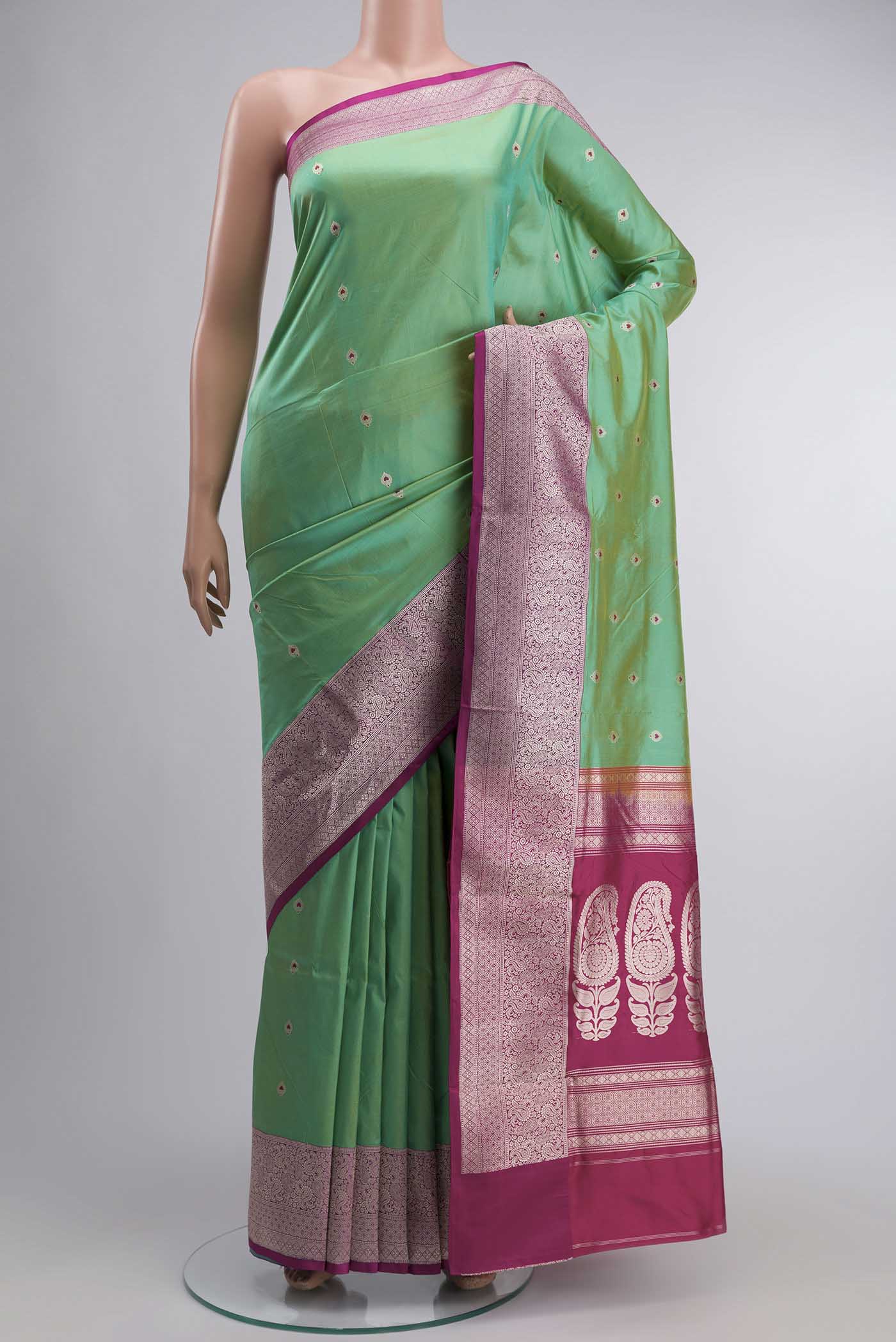 Green Banarasi Katan Silk Saree