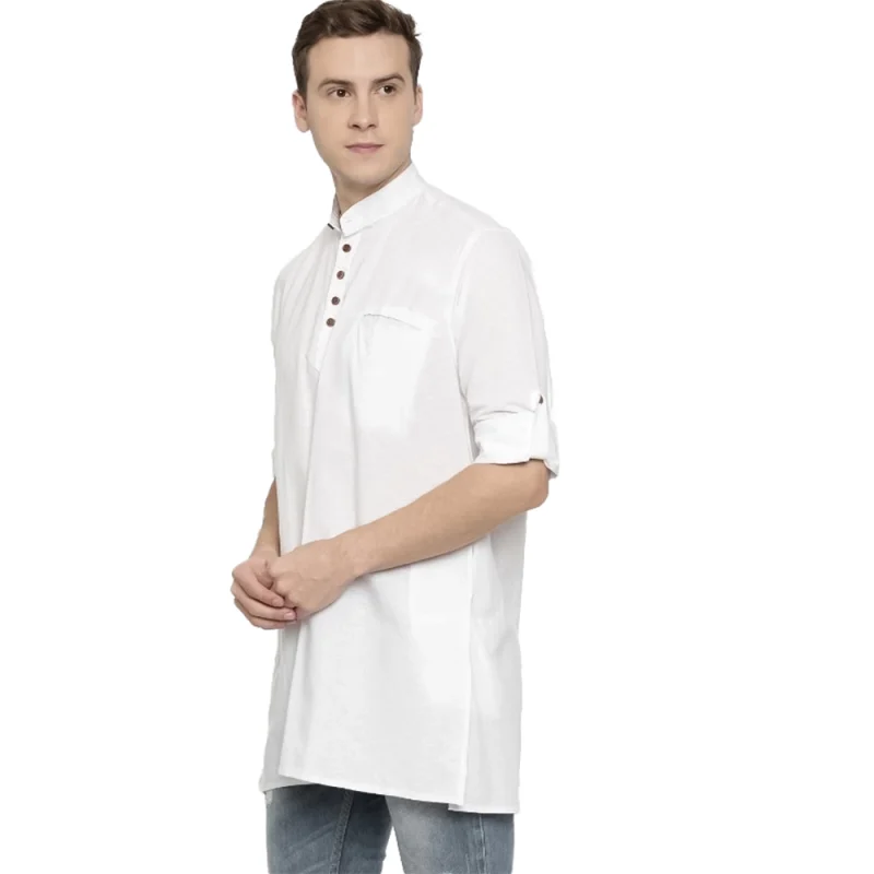 Men's Cotton Men Casual White Kurta Shirt (Material: Cotton, (Color:White)