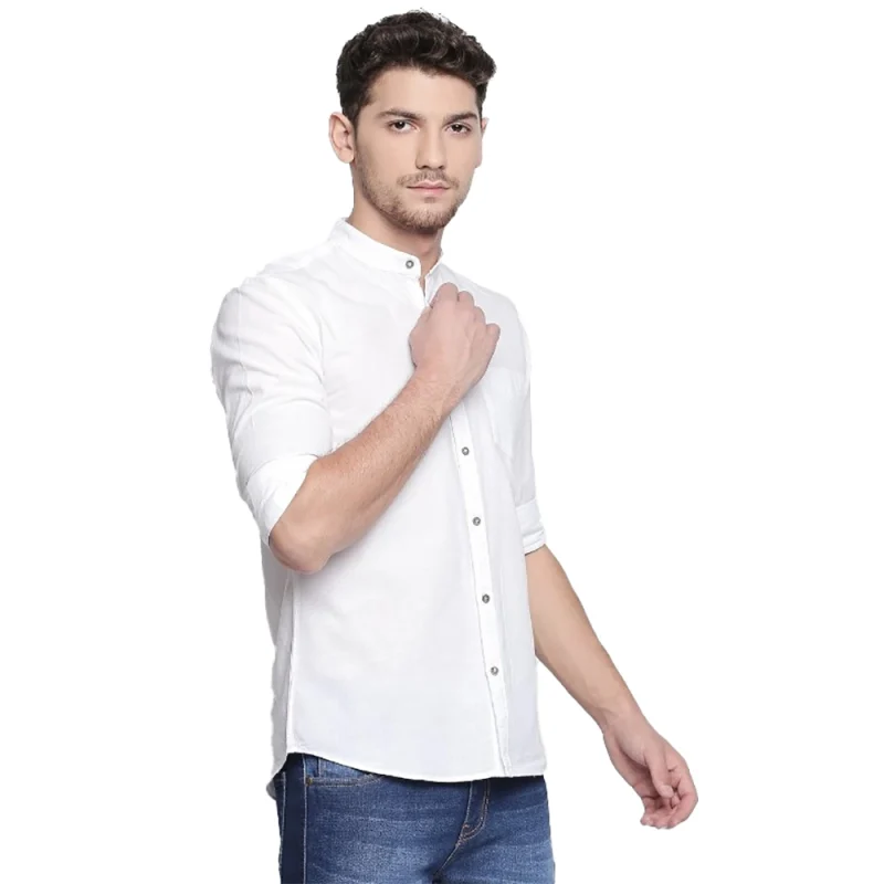 Men's Cotton Slim Fit Casual Shirt (Material: Cotton, (Color:White)