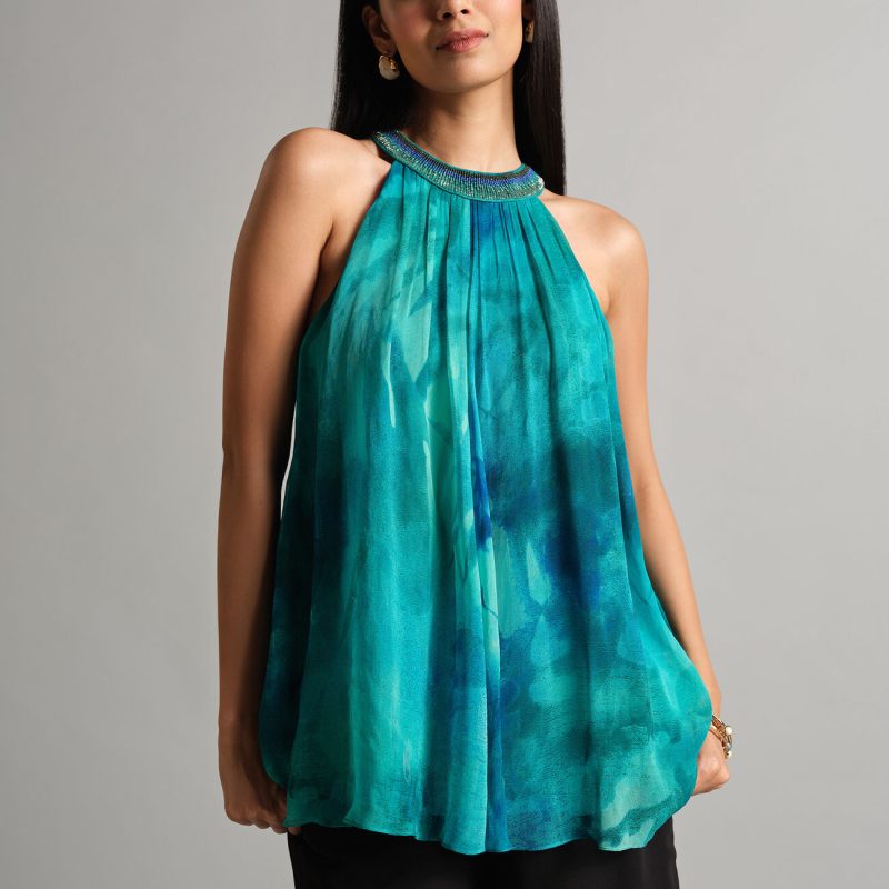 Floating Blues Halter Top